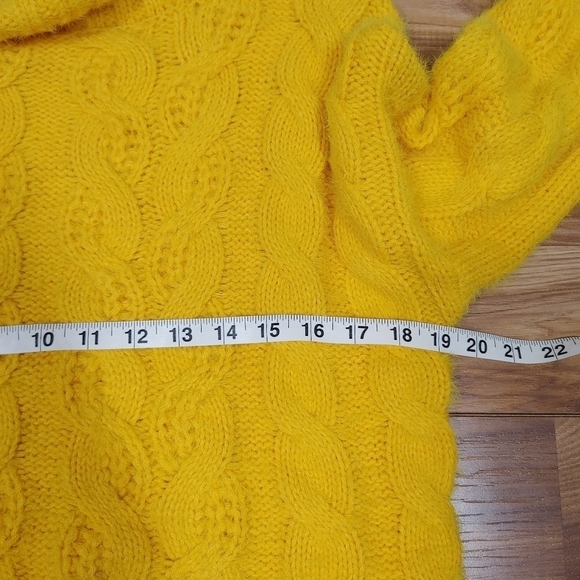 Sun + Moon Yellow Turtleneck Cable Knit Sweater Size XS - Picture 3 of 13